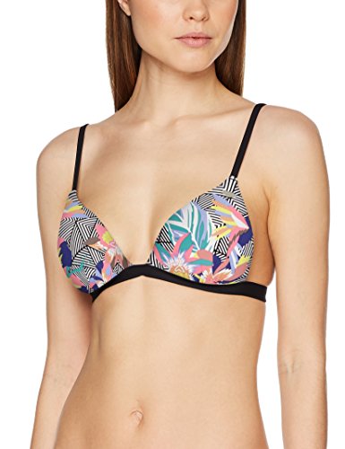 O'NEILL Molded Triangle Top Bikini, Black Graphic Small W/Pink, 38B para Mujer