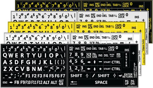 Online-Welcome 5 Five English Us - Adhesivos para teclado con letras en un solo pedido, color 5 colores.