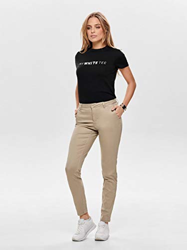 Only Onlmonaco Reg Chino Pnt Noos Pantalones, Beige (Nomad Nomad), 34 /L34 (Talla del Fabricante: 34) para Mujer