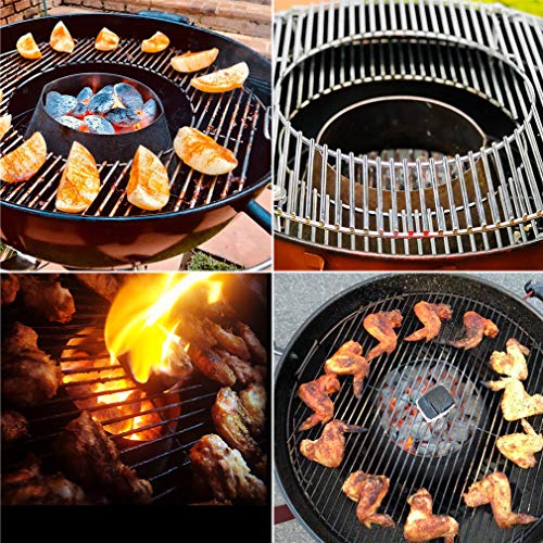 Onlyfire accesorios para barbacoa soporte de briquetas de carbón de acero inoxidable para Weber Kettle y parrillas de cerámica