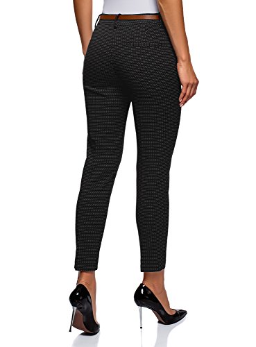 oodji Collection Mujer Pantalones Clásicos con Pinzas, Negro, ES 44 / XL