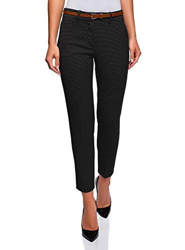 oodji Collection Mujer Pantalones Clásicos con Pinzas, Negro, ES 44 / XL