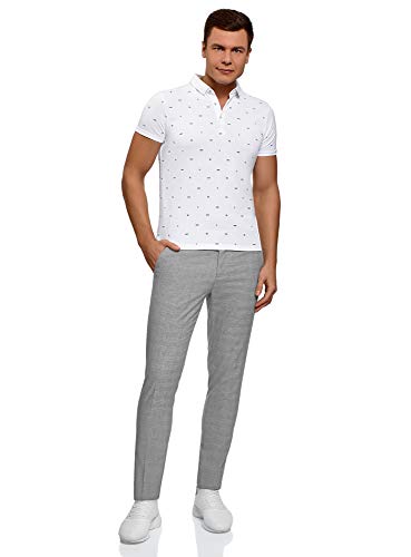 oodji Ultra Hombre Pantalones Clásicos con Pinzas, Gris, 48