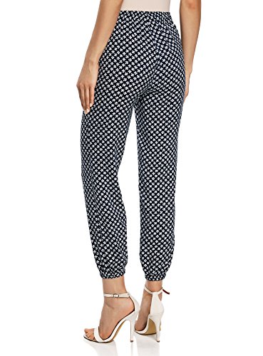 oodji Ultra Mujer Pantalones Ligeros de Viscosa con Cintura Elástica, Azul, ES 40 / M