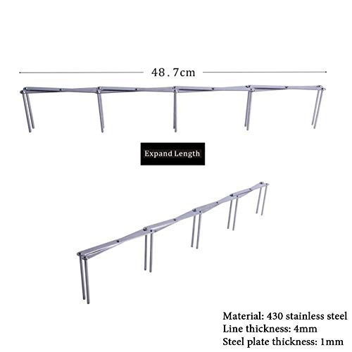 Opfury Estante De Almacenamiento De 2 Piezas + Estante De Almacenamiento Retráctil Multifunción De Acero Inoxidable con 2 Ganchos, Una Herramienta De Almacenamiento De Cocina Necesaria