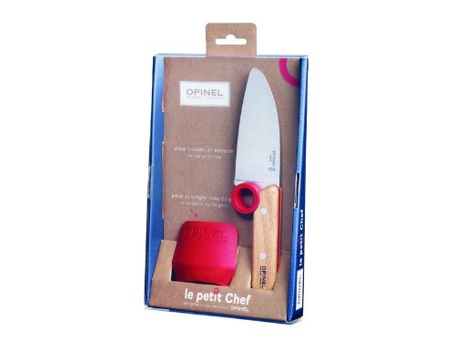 Opinel - Set de cuchillo de cocina y protector de dedo para niño