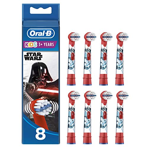 Oral-B Kids Cabezales de Recambio con Los Personajes de Star Wars, Tamaño del Buzón, Pack de 8 Unidades