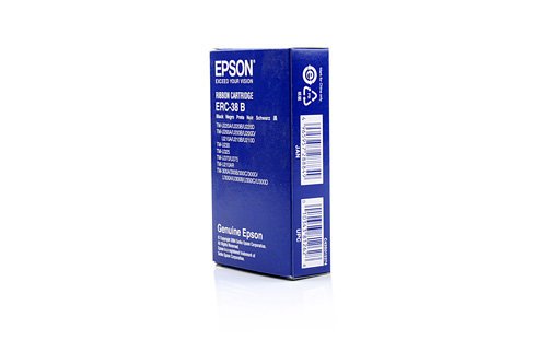 Original para impresora compatible con micros 4000 W Epson ERC38B, ERC 38 B de C43S015374 – PREMIUM – Negro