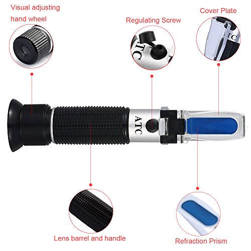 Origlam RSG-100ATC negro – Refractómetro Brix 0 – 32% vino de azúcar cerveza alcohol Wort SG Meter saccharimeter Handheld Tester Herramientas