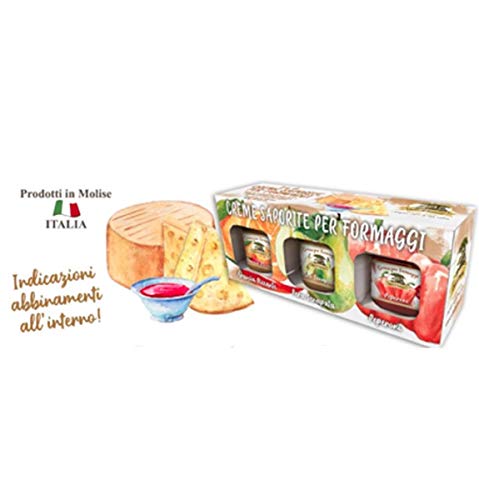 ORTO D'AUTORE Mermelada de Mostaza Tris Oro 3x100gr, Cremas de Mostaza para Queso Made in Italy, Mermeladas para Queso con Sabor a Peras, Naranjas y Pimientos, Vegetales italianos, Ideal para Carnes