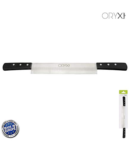 ORYX 5800175 Cuchillo Grenoble Quesero 2 Mangos Hoja Acero Inoxidable 25 cm. Negro, Metal