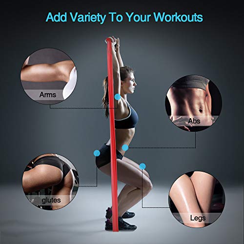 Oudort Bandas Elásticas Musculacion, Set de 4 1.8M Bandas de Resistencia Fitness sin Látex con Anclaje Puerta para Hombre, Mujer, Ejercicios de Musculares, Glúteos, Piernas, Fémur y Yoga en Casa y Gym