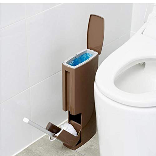 Oulensy Cuarto de baño de plástico Cubo de Basura Cubo de Basura Botes de Basura higiénico Cepillo de Basura Cubo de Basura Puede Establecer Bolsa de Basura Dispensador