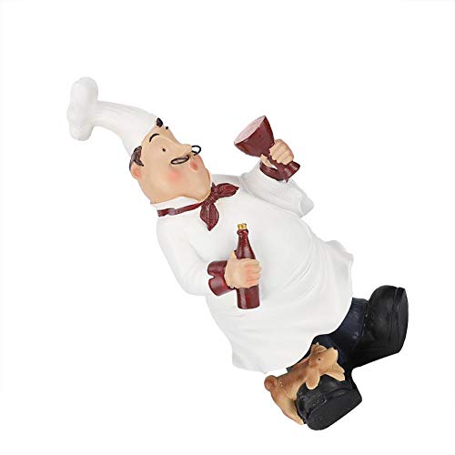 Oumij Figurita Chef Francés - Chuchería Retro Cafetería - Estatuas Coleccionables Cocina - Manualidades para La Decoración del Hogar - Adorno Decoración La Habitación - Regalos de Resina(B)