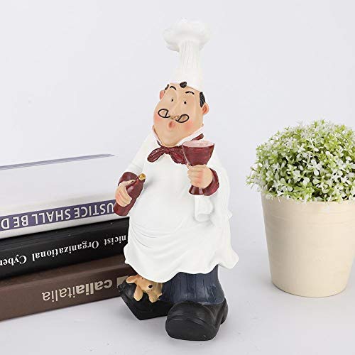 Oumij Figurita Chef Francés - Chuchería Retro Cafetería - Estatuas Coleccionables Cocina - Manualidades para La Decoración del Hogar - Adorno Decoración La Habitación - Regalos de Resina(B)