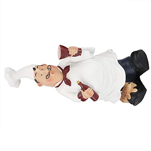 Oumij Figurita Chef Francés - Chuchería Retro Cafetería - Estatuas Coleccionables Cocina - Manualidades para La Decoración del Hogar - Adorno Decoración La Habitación - Regalos de Resina(B)