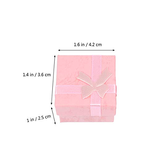 OUNONA 24pcs Joyero organizadores cajas de regalo de almacenamiento para pendiente pulsera collar (rosa)