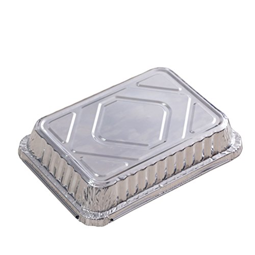 OUNONA - Bandejas de aluminio desechables para alimentos, para barbacoa, 10 unidades