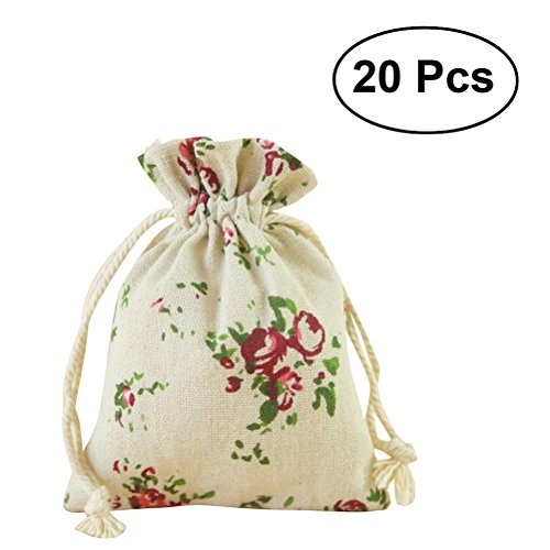 OUNONA Bolsas de Yute Saco de Joyas Caramelo Bombones Regalo Bolsas Decoración Boda 20pcs