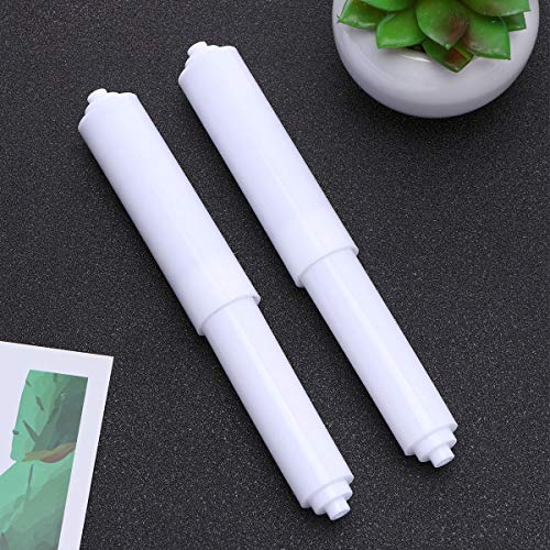 OUNONA Rollo de papel higiénico Fit-All Estilo Plástico-Cargador de primavera Blanco Papel de baño Reemplazo del titular (Paquete de 2)