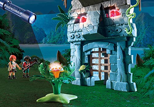 Outletdelocio.. Playmobil 9429. Gran Campamento Base Dinosaurios. Incluye T-Rex, Lampara UV y Cañon con Luces