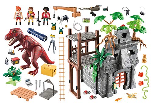 Outletdelocio.. Playmobil 9429. Gran Campamento Base Dinosaurios. Incluye T-Rex, Lampara UV y Cañon con Luces