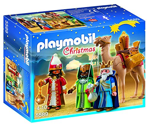 Outletdelocio. Playmobil Navidad 5589. Conjunto 3 Reyes Magos con camello y regalos. 59 piezas