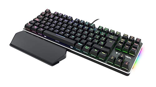 Oversteel - Teclado gaming mecánico TKL TITANIUM con RGB, switch rojo, idioma español