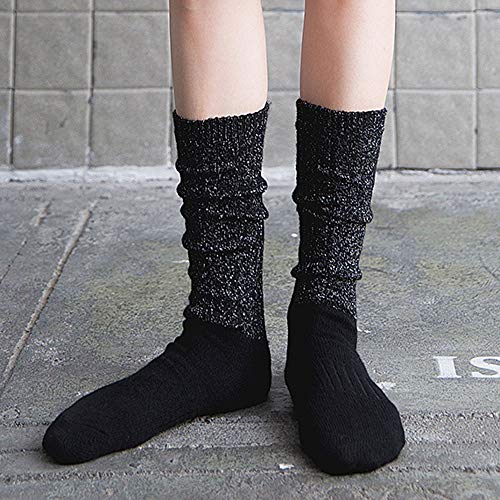 OVINEE Calcetines largos de tubo de oro y plata para mujer, deporte, trotar, correr, volar, viajar, varicosas，embarazo y médicos, aumentar la circulación sanguínea, la regeneración,Negro (gris)