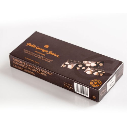 Pablo Garrigós Ibáñez Barra de Turrón de Chocolate Fondant y Nueces de Macadamia - 300 gr