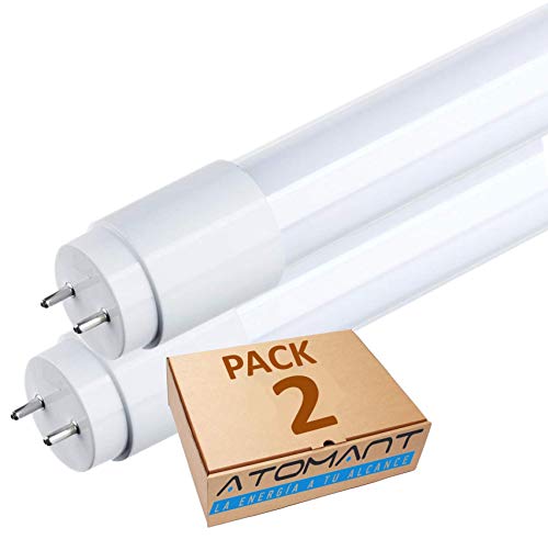 Pack 2x Tubo LED 60 cm, 9w. Color Blanco Frio (6500K). Cebador LED incluido. T8 Standard. 870 Lumenes. A++