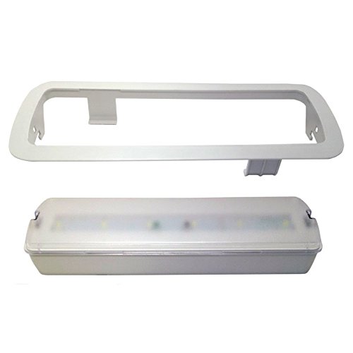 Pack 4 unidades de Luces de Emergencia Led de 3W permanente/no permanente con AUTOTEST. Luz Fría 6000k. Led SMD alto rendimiento. Instalación en superficie y empotrable. Resistente al fuego [Clase de eficiencia energética A+]