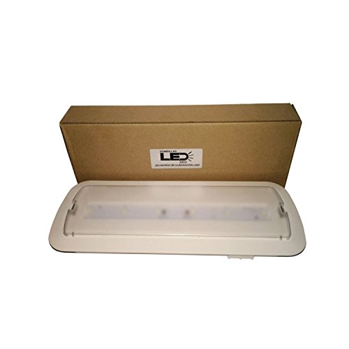 Pack 4 unidades de Luces de Emergencia Led de 3W permanente/no permanente con AUTOTEST. Luz Fría 6000k. Led SMD alto rendimiento. Instalación en superficie y empotrable. Resistente al fuego [Clase de eficiencia energética A+]