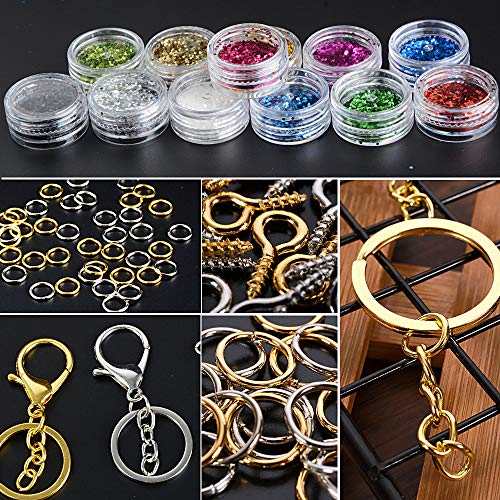 Pack de 117 Accesorios Moldes Joyerías Resina Letras Números Fabricación de Joyas Llaveros Colgante Herramientas Manualidades Molde de Silicona