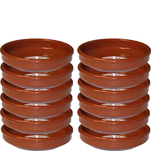 Pack de 12 cazuelas de barro 20 cm apta para vitro