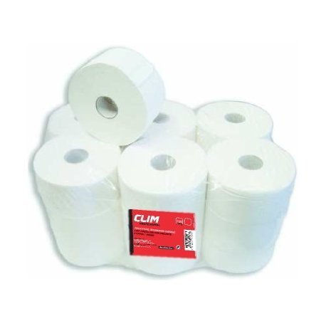 Pack de 18 rollos de papel higiénico industrial Clim Profesional® suave y extrablanco de 2 capas con precorte