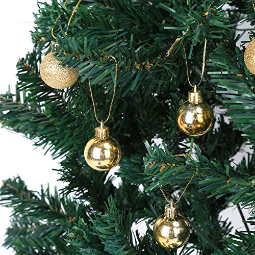 Pack De 2 (48pcs) Decoración Del Árbol De Navidad Gotas De Bolas Artificiales Adornos Colgantes Adornos Colgantes Para Interiores Al Aire Libre Del Árbol De Navidad Fiesta(Dorado)