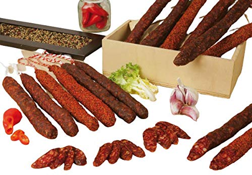 Pack de Fuet y Chorizo - BonBouquet - 2 Fuets y 2 Chorizos + Tabla y Cuchillo de Corte. (Total 600 gr.)