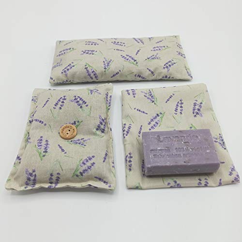 PACK lavanda. Almohada para relajar los ojos, jabón bio de lavanda, y mini almohada duerme bien.