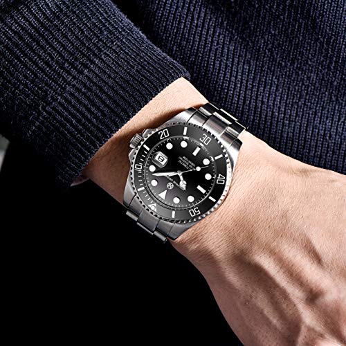 PAGRNE DESIGN Reloj para Hombre Analógico Automático con Correa de Acero Inoxidable 1639