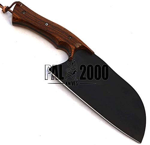 PAL 2000 SNJA-9750 - Cuchillo de cocina de acero recubierto de carbono 440C con funda (mango de madera de rosa)