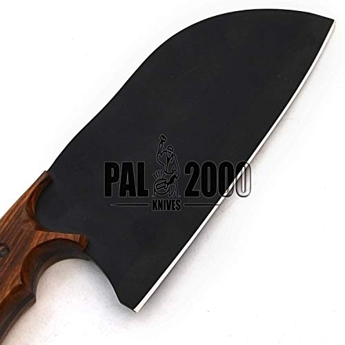 PAL 2000 SNJA-9750 - Cuchillo de cocina de acero recubierto de carbono 440C con funda (mango de madera de rosa)