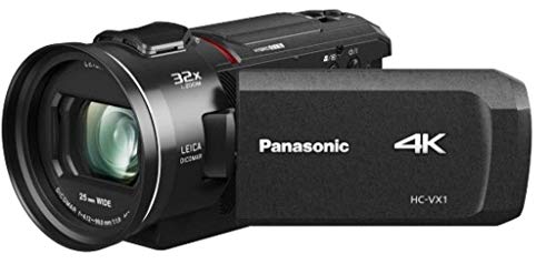 Panasonic HC-VX1 - Videocámara Semi-Profesional de 24x, O.I.S de 5 Ejes, Objetivo Leica F1.8 - F4, Zoom 25 mm - 600 mm, 4K, HD, Color Negro
