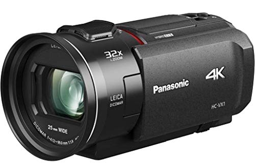 Panasonic HC-VX1 - Videocámara Semi-Profesional de 24x, O.I.S de 5 Ejes, Objetivo Leica F1.8 - F4, Zoom 25 mm - 600 mm, 4K, HD, Color Negro