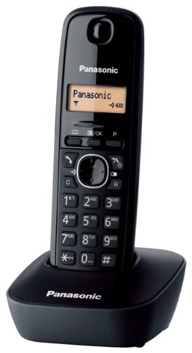 Panasonic KX-TG1611 - Teléfono (DECT, Terminal inalámbrico, 50 entradas, Identificador de Llamadas) Color Negro [Versión Importada]