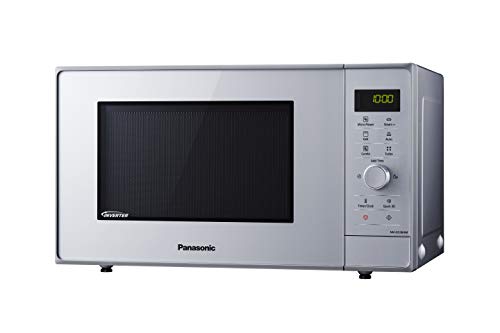 Panasonic NN-GD36H - Microondas con Grill (1000 W, 23 L, 6 niveles, Grill Cuarzo 1100 W, Plato Giratorio 285 mm, Control tácti L, 17 modos, Turbo Defrost, tecnología Inverter) Plata