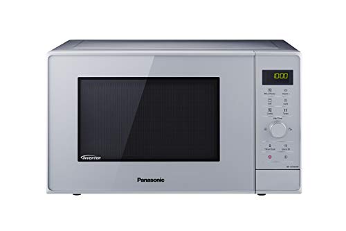 Panasonic NN-GD36H - Microondas con Grill (1000 W, 23 L, 6 niveles, Grill Cuarzo 1100 W, Plato Giratorio 285 mm, Control tácti L, 17 modos, Turbo Defrost, tecnología Inverter) Plata