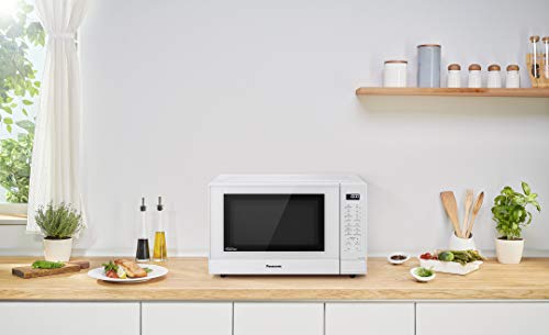 Panasonic NN-GT45K - Microondas con Grill (1000W, 31L, 7 niveles, Grill Cuarzo 1100W, Plato Giratorio 340mm, Control táctil, 24 modos, Turbo Defrost, Genius Sensor, tecnología Inverter) Blanco