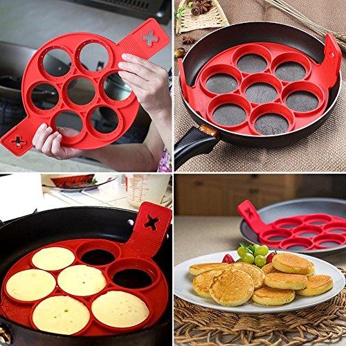 Pancakes Eggs Fixator, Kaini Silicona DIY molde de cocción / Mini molde de panqueques, Fantástico Rápido Fácil Perfecto