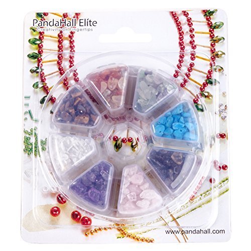 PandaHall Elite 1 Caja Circa 800 Pcs Abalorios de Piedras Preciosas Chip Cuentas de Piedra para Fabricacion de Pulsera Collar Pendientes Colgantes bisuteria Manualidades Artesanía